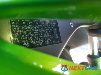 Zdjęcie 9 z 9 samochodu: 2012 KAWASAKI EX650 EC VIN:JKAEXEE18CDA03805 - miniatura