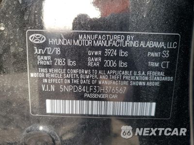 Zdjęcie 14 z 14 samochodu: 2018 HYUNDAI ELANTRA SEL VIN:5NPD84LF3JH376567 - miniatura