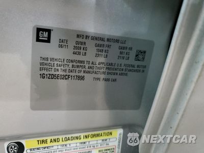 Zdjęcie 14 z 14 samochodu: 2012 CHEVROLET MALIBU 2LT VIN:1G1ZD5E02CF117896 - miniatura