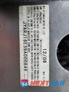 Zdjęcie 10 z 10 samochodu: 2009 YAMAHA FZ6 R VIN:JYARJ18E39A000846 - miniatura