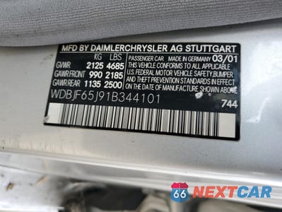 Zdjęcie 14 z 14 samochodu: 2001 MERCEDES-BENZ E 320 VIN:WDBJF65J91B344101 - miniatura