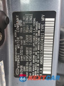 Zdjęcie 14 z 14 samochodu: 2008 HYUNDAI VERACRUZ GLS VIN:KM8NU13C88U074921 - miniatura