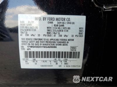Zdjęcie 13 z 14 samochodu: 2022 FORD EXPLORER XLT VIN:1FMSK8DH1NGA89086 - miniatura