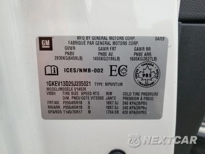 Zdjęcie 13 z 13 samochodu: 2009 GMC ACADIA SLE VIN:1GKEV13D29J205021 - miniatura