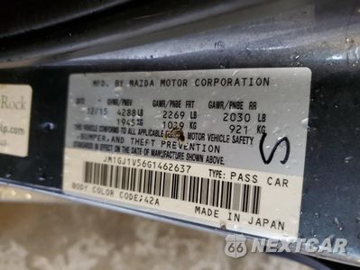 Zdjęcie 15 z 15 samochodu: 2016 MAZDA 6 TOURING VIN:JM1GJ1V56G1462637 - miniatura