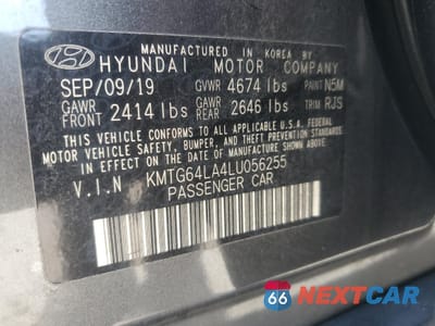 Zdjęcie 14 z 14 samochodu: 2020 GENESIS G70 VIN:KMTG64LA4LU056255 - miniatura