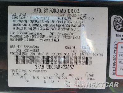 Zdjęcie 15 z 15 samochodu: 2010 FORD FUSION SPORT VIN:3FAHP0KC3AR233657 - miniatura