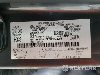 Zdjęcie 12 z 15 samochodu: 2017 FORD F150 SUPERCREW VIN:1FTEW1EP3HFB44294 - miniatura