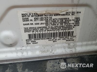 Zdjęcie 14 z 14 samochodu: 2015 MITSUBISHI OUTLANDER SPORT ES VIN:4A4AR3AU1FE018671 - miniatura