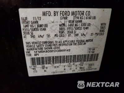 Zdjęcie 15 z 15 samochodu: 2013 FORD EXPLORER XLT VIN:1FM5K8D88DGB69142 - miniatura