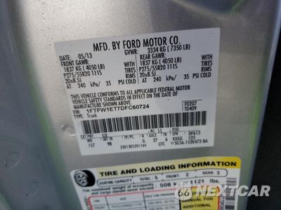Zdjęcie 14 z 14 samochodu: 2013 FORD F150 SUPERCREW VIN:1FTFW1ET7DFC60724 - miniatura