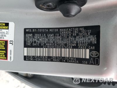Zdjęcie 14 z 14 samochodu: 2013 TOYOTA COROLLA BASE VIN:2T1BU4EE6DC974568 - miniatura