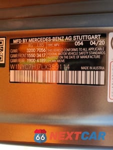 Zdjęcie 15 z 16 samochodu: 2020 MERCEDES-BENZ G 63 AMG VIN:W1NYC7HJ7LX353114 - miniatura