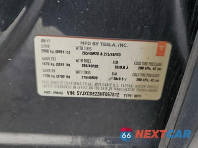 Zdjęcie 13 z 13 samochodu: 2017 TESLA MODEL X VIN:5YJXCDE23HF067812 - miniatura