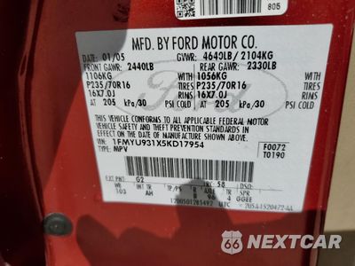 Zdjęcie 14 z 14 samochodu: 2005 FORD ESCAPE XLT VIN:1FMYU931X5KD17954 - miniatura