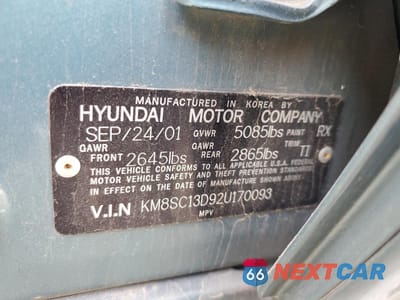 Zdjęcie 13 z 13 samochodu: 2002 HYUNDAI SANTA FE GLS VIN:KM8SC13D92U170093 - miniatura
