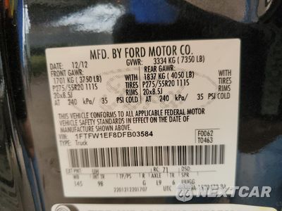 Zdjęcie 13 z 13 samochodu: 2013 FORD F150 SUPERCREW VIN:1FTFW1EF8DFB03584 - miniatura