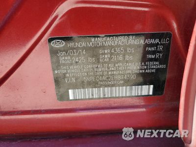 Zdjęcie 12 z 12 samochodu: 2014 HYUNDAI SONATA GLS VIN:5NPEB4AC1EH829282 - miniatura
