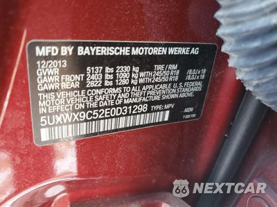 Zdjęcie 15 z 15 samochodu: 2014 BMW X3 XDRIVE28I VIN:5UXWX9C52E0D31298 - miniatura