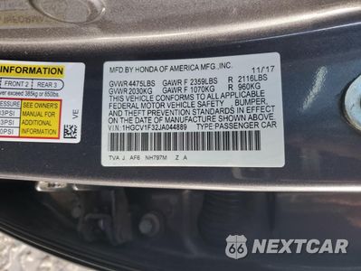 Zdjęcie 15 z 15 samochodu: 2018 HONDA ACCORD SPORT VIN:1HGCV1F32JA044889 - miniatura