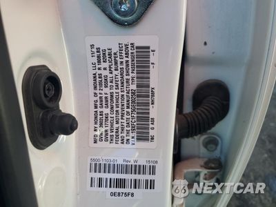 Zdjęcie 12 z 12 samochodu: 2016 HONDA CIVIC EXL VIN:19XFC1F75GE002582 - miniatura