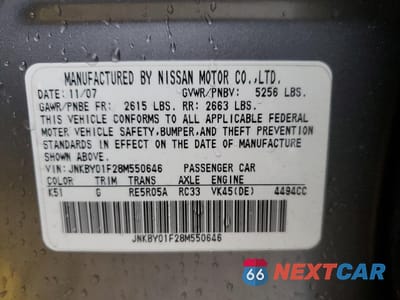 Zdjęcie 12 z 12 samochodu: 2008 INFINITI M45 VIN:JNKBY01F28M550646 - miniatura