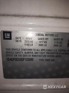 Zdjęcie 12 z 12 samochodu: 2016 BUICK LACROSSE PREMIUM VIN:1G4GF5G33GF123885 - miniatura