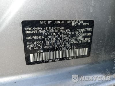 Zdjęcie 15 z 16 samochodu: 2024 SUBARU CROSSTREK PREMIUM VIN:JF2GUADC0R8296134 - miniatura