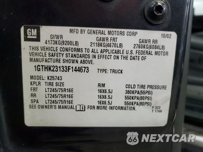 Zdjęcie 12 z 12 samochodu: 2003 GMC SIERRA K2500 HEAVY DUTY VIN:1GTHK23133F144673 - miniatura