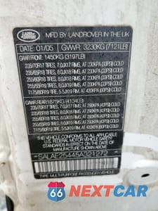 Zdjęcie 13 z 13 samochodu: 2005 LAND ROVER LR3 SE VIN:SALAE25445A321272 - miniatura