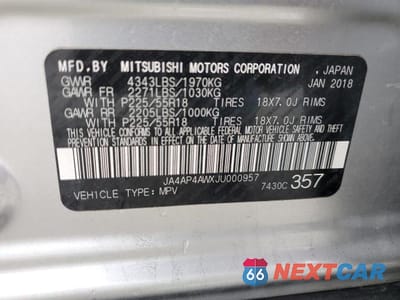 Zdjęcie 12 z 12 samochodu: 2018 MITSUBISHI OUTLANDER SPORT SEL VIN:JA4AP4AWXJU000957 - miniatura