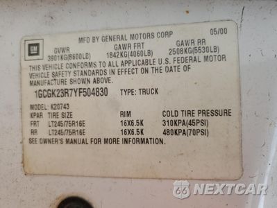 Zdjęcie 14 z 14 samochodu: 2000 CHEVROLET GMT-400 K2500 VIN:1GCGK23R7YF504830 - miniatura