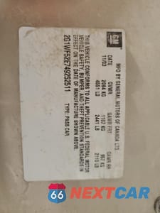 Zdjęcie 12 z 12 samochodu: 2004 CHEVROLET IMPALA VIN:2G1WF52E749252511 - miniatura