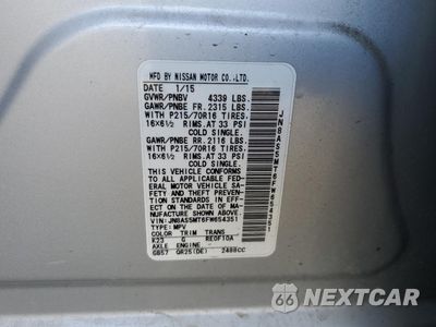Zdjęcie 13 z 13 samochodu: 2015 NISSAN ROGUE SELECT S VIN:JN8AS5MT6FW654351 - miniatura