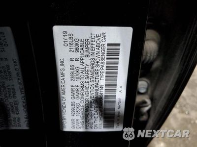 Zdjęcie 12 z 12 samochodu: 2019 HONDA ACCORD EX VIN:1HGCV1F4XKA041149 - miniatura