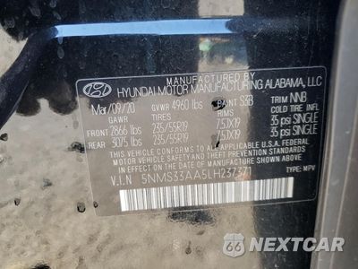 Zdjęcie 13 z 15 samochodu: 2020 HYUNDAI SANTA FE SEL VIN:5NMS33AA5LH237371 - miniatura