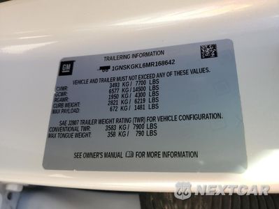 Zdjęcie 14 z 15 samochodu: 2021 CHEVROLET SUBURBAN K1500 HIGH COUNTRY VIN:1GNSKGKL6MR168642 - miniatura