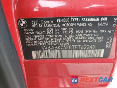 Zdjęcie 14 z 14 samochodu: 1996 BMW 328 IC VIN:WBABK7328TET62249 - miniatura