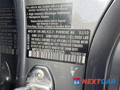 Zdjęcie 10 z 11 samochodu: 2013 PORSCHE BOXSTER S VIN:WP0CB2A89DS133325 - miniatura