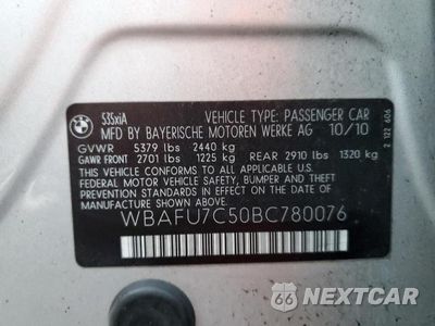 Zdjęcie 12 z 12 samochodu: 2011 BMW 535 XI VIN:WBAFU7C50BC780076 - miniatura