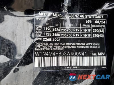 Zdjęcie 15 z 15 samochodu: 2025 MERCEDES-BENZ GLB 250 4MATIC VIN:W1N4M4HB5SW400941 - miniatura