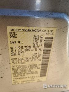 Zdjęcie 15 z 15 samochodu: 2014 NISSAN XTERRA X VIN:5N1AN0NW0EN808955 - miniatura