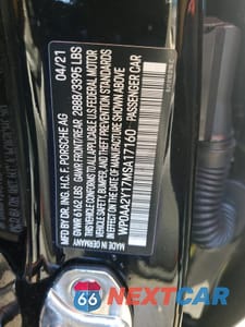 Zdjęcie 13 z 13 samochodu: 2021 PORSCHE TAYCAN VIN:WP0AA2Y17MSA17160 - miniatura