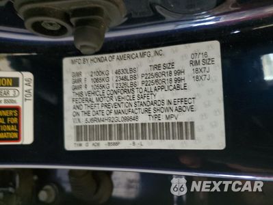 Zdjęcie 12 z 12 samochodu: 2016 HONDA CR-V TOURING VIN:5J6RM4H92GL099848 - miniatura