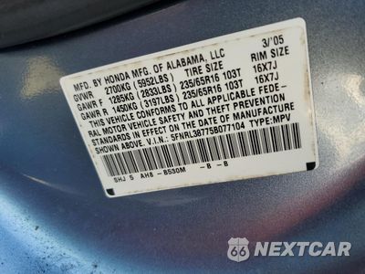 Zdjęcie 14 z 14 samochodu: 2005 HONDA ODYSSEY EXL VIN:5FNRL38775B077104 - miniatura