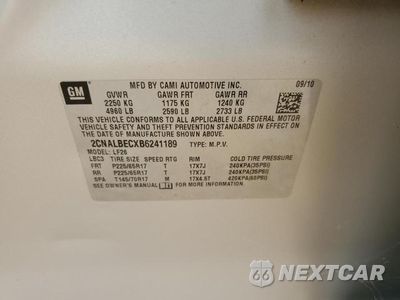 Zdjęcie 13 z 13 samochodu: 2011 CHEVROLET EQUINOX LS VIN:2CNALBECXB6241189 - miniatura