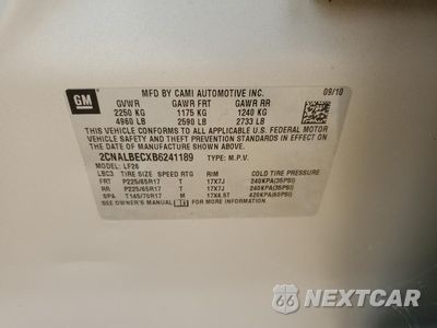 Zdjęcie 13 z 13 samochodu: 2011 CHEVROLET EQUINOX LS VIN:2CNALBECXB6241189 - miniatura