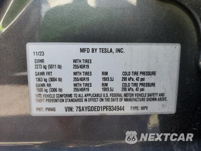 Zdjęcie 12 z 12 samochodu: 2023 TESLA MODEL Y VIN:7SAYGDED1PF934944 - miniatura