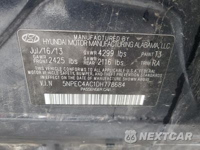Zdjęcie 13 z 13 samochodu: 2013 HYUNDAI SONATA SE VIN:5NPEC4AC1DH778684 - miniatura