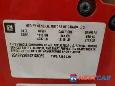 Zdjęcie 12 z 12 samochodu: 2001 CHEVROLET CAMARO Z28 VIN:2G1FP22G512138959 - miniatura